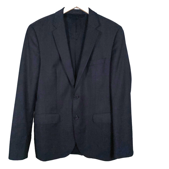 Hugo Boss Slim Fit Suit Men's 38R Dark Gray 2 Button Flat Front Pants Dapper USA - Picture 2 of 16